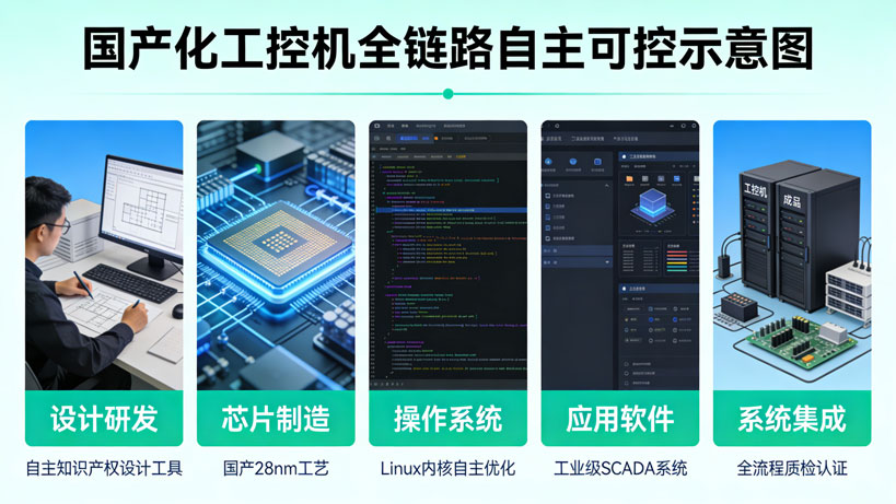 国产化工控机全链路自主可控示意图